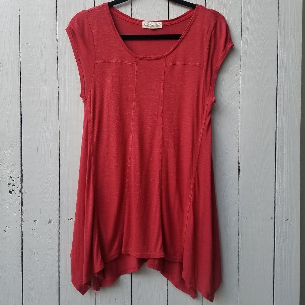 Pink Rose brand hot pink short sleeve swing top